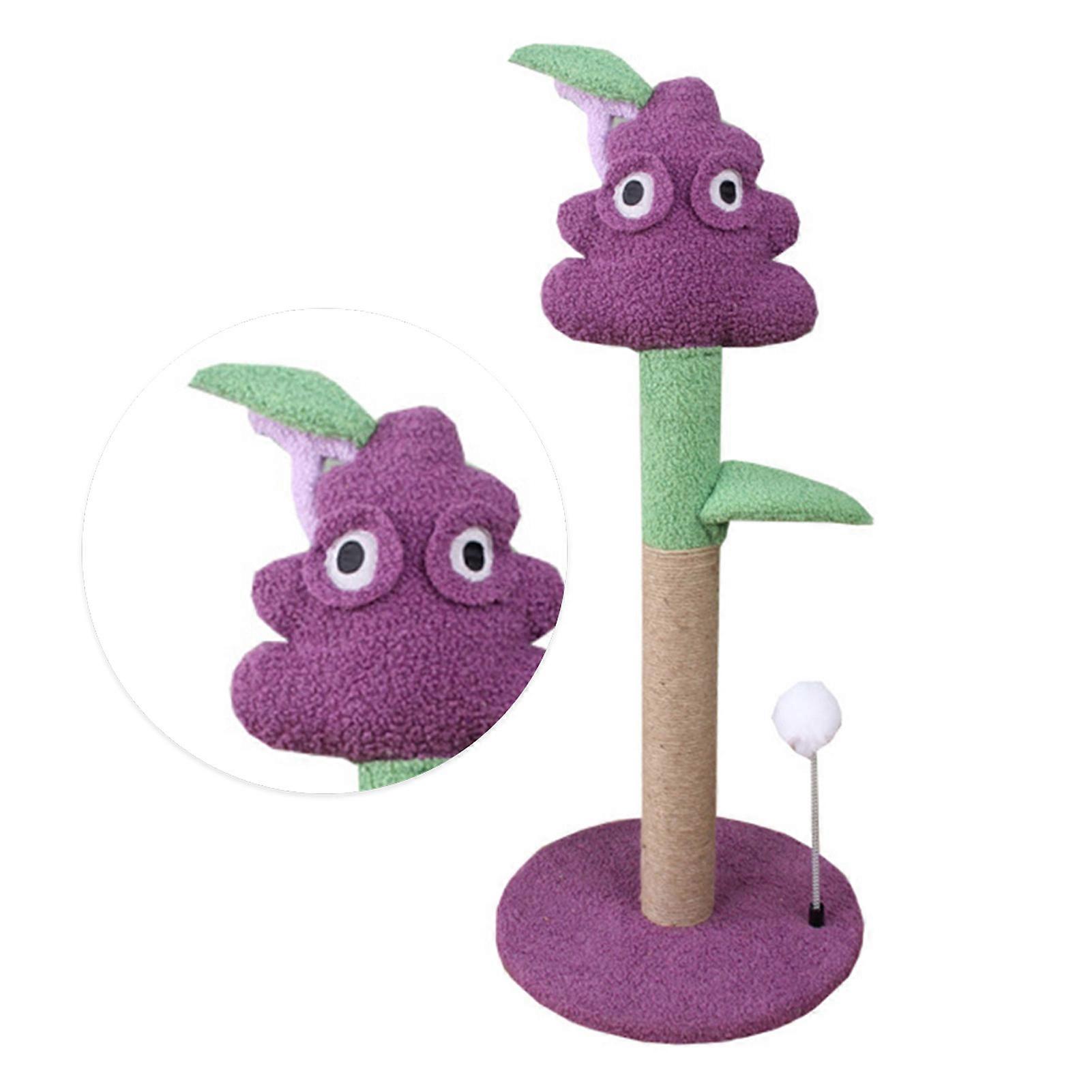 Cat Climbing Tree Sisal Claw Grinding Purple Grape Shape Interactive Multifunctional Cat Tower for Kitten 