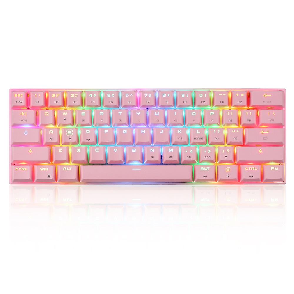 Motospeed CK62 61 Keys RGB Mechanical Keyboard USB Wired BT Dual Mode Gaming Keyboard Pink with OUTE
