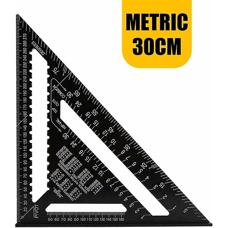 Professional Metric Triangle Square Carpentry Angle Ruler Protractor Alloy Measuring Tool Rafter Square Carpenter High Precision - 30CM