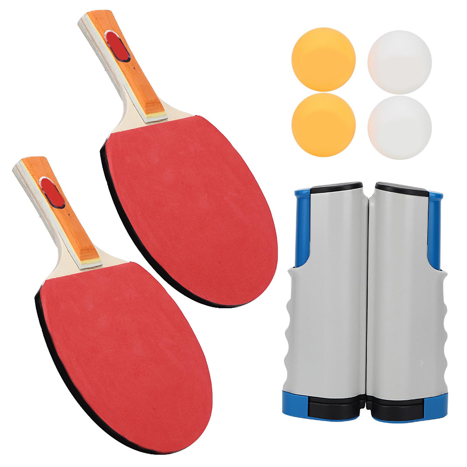 Table Tennis Set Portable Telescopic Net Rack Rackets Table Tennis Batss Training AccessoriesWhite and blue