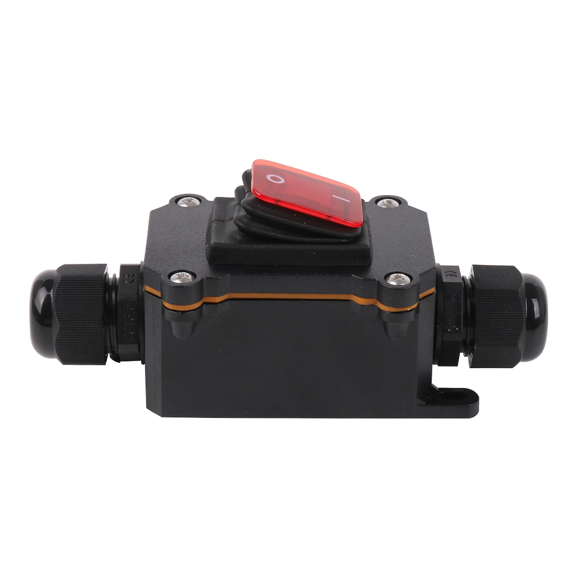 Inline Switch 30A 110V-220V for Home Appliance w/ Black Button JR-619