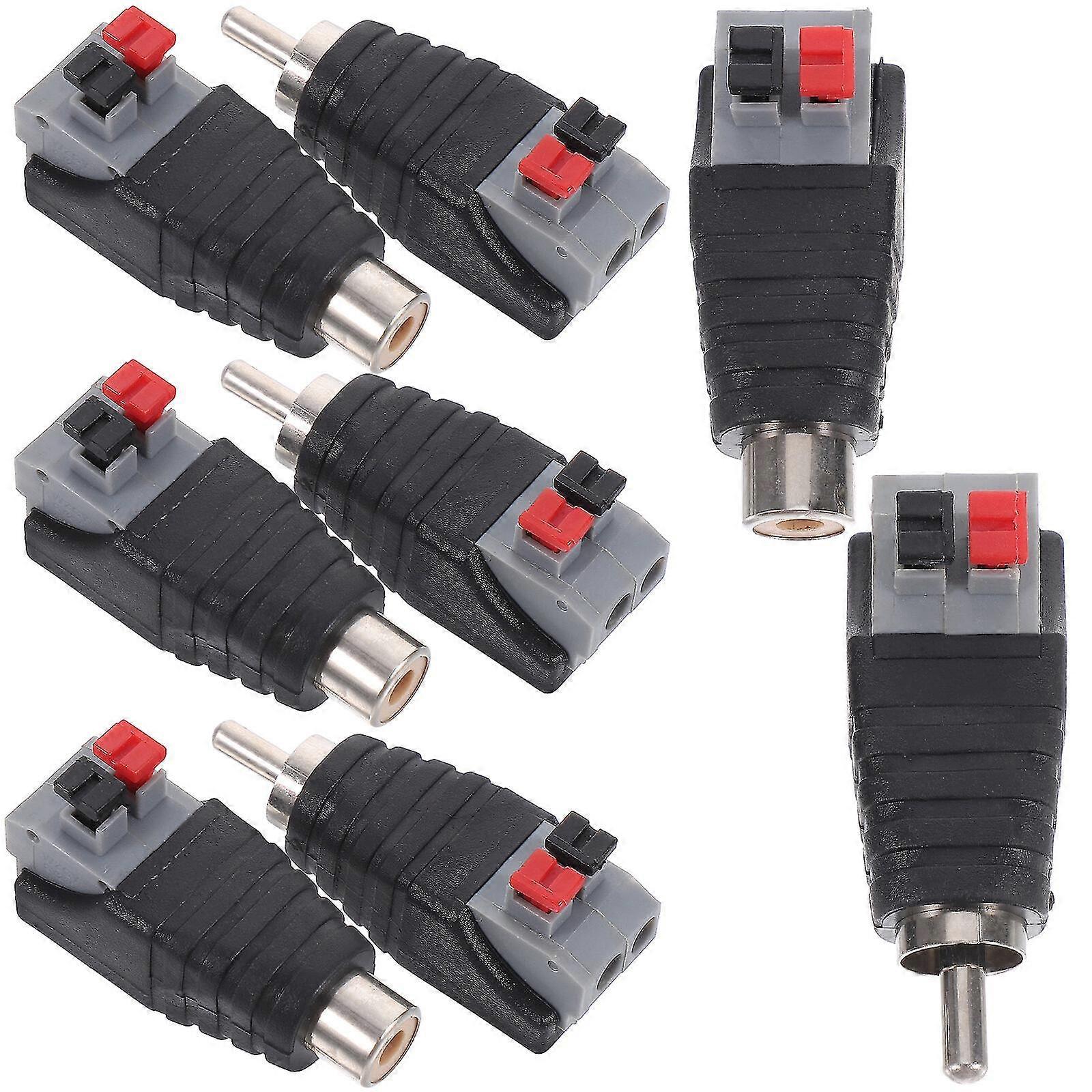 8pcs Speaker Wire To Rca Adapter Rca Connector Plug Wire To Wire Connector
