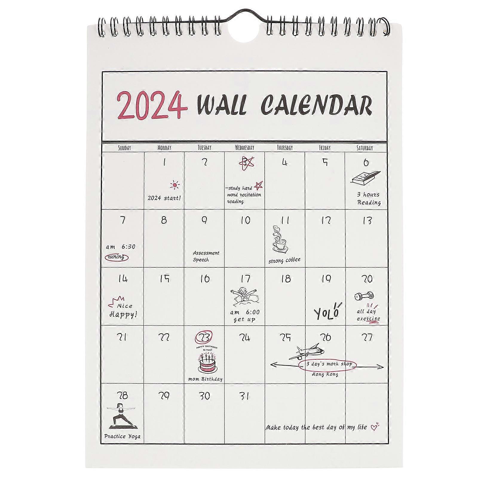 Spiral Binding Calendar Monthly Calendar Wall Calendar Appointment Hanging Calendar for Home