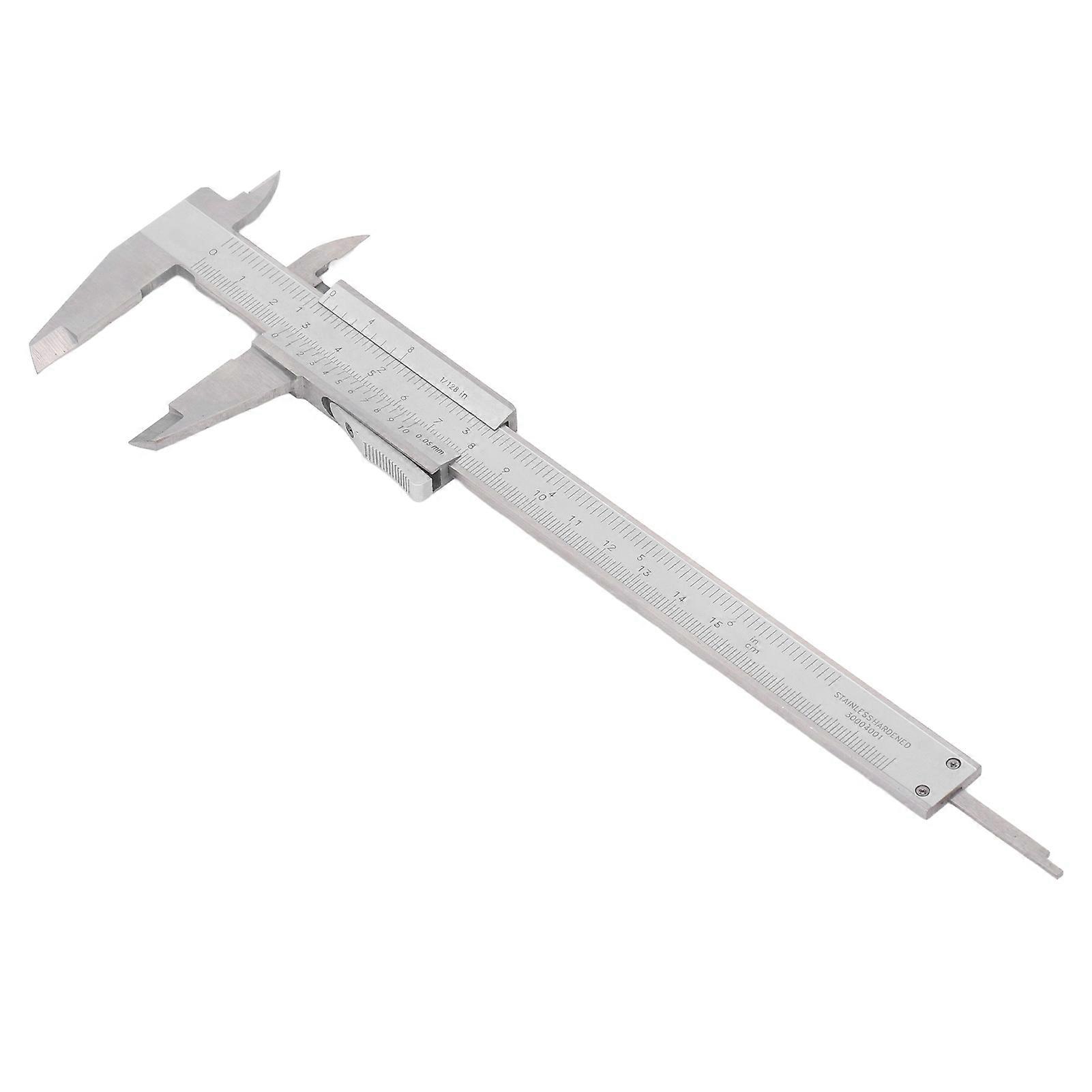 Vernier δαγκάνα 0150mm 06in σειρά 0.05mm 1/128in ψήφισμα εργαλείο μέτρησης δαγκάνας ανοξείδωτου