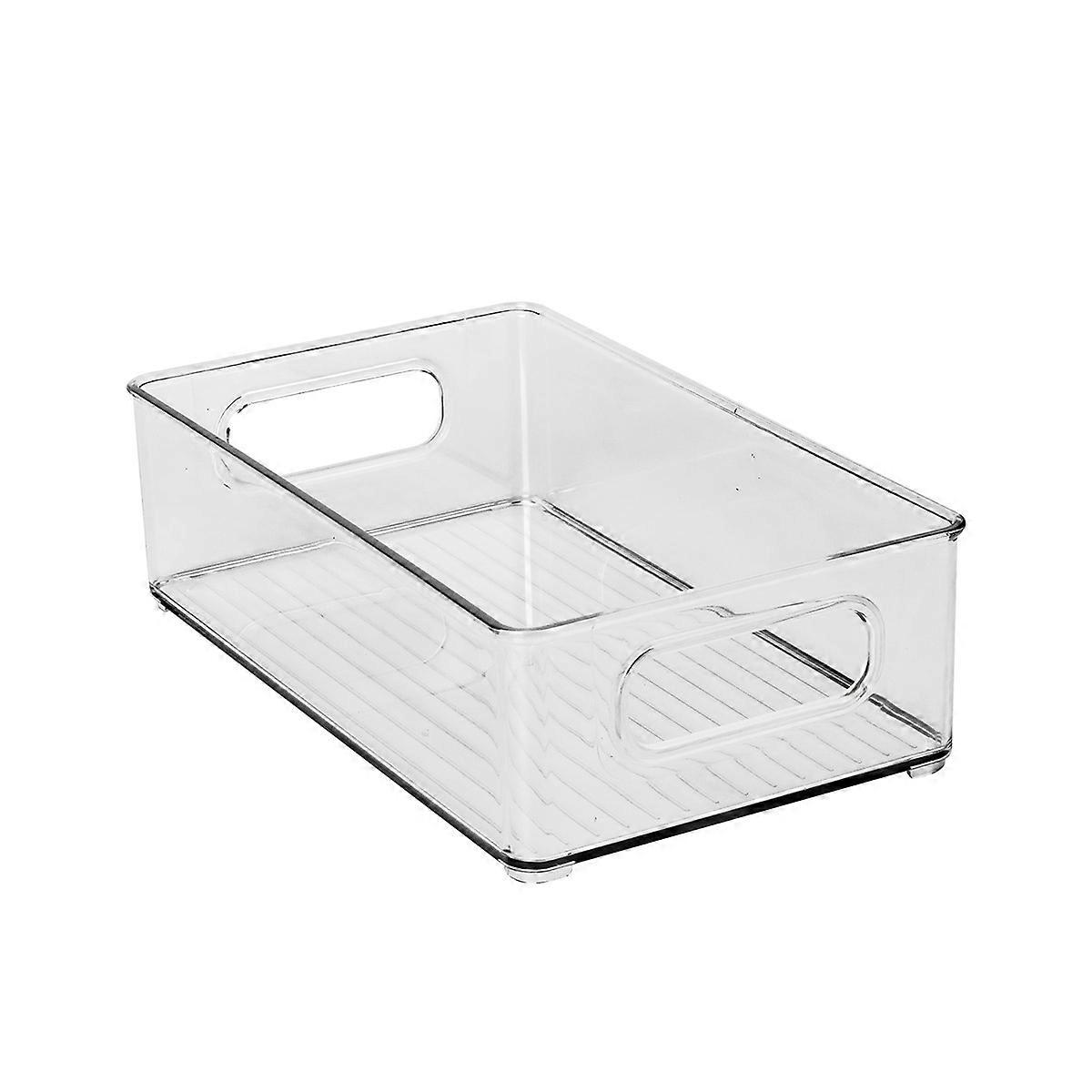 Transparent Fridge Storage,, Stackable Fridge Storage Box, Plastic Fridge Storage Bin, One Pack25.5*15.1*7.6cm,Transparent