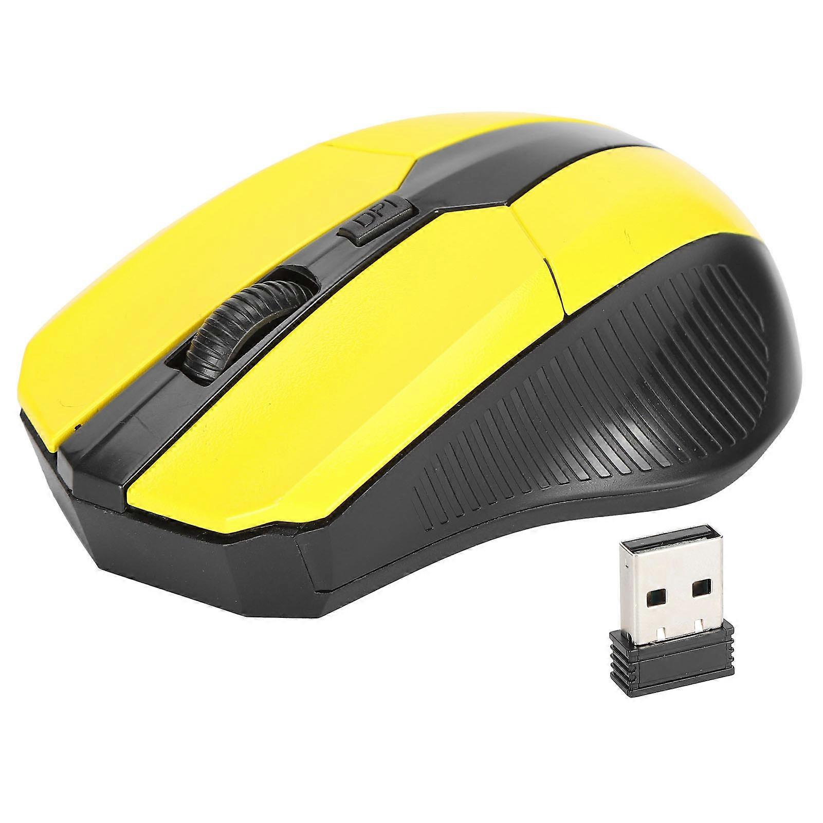 Wireless Mouse 2.4G Ergonomic Mini Optical Computer Accessories for Notebook Tablet PCYellow