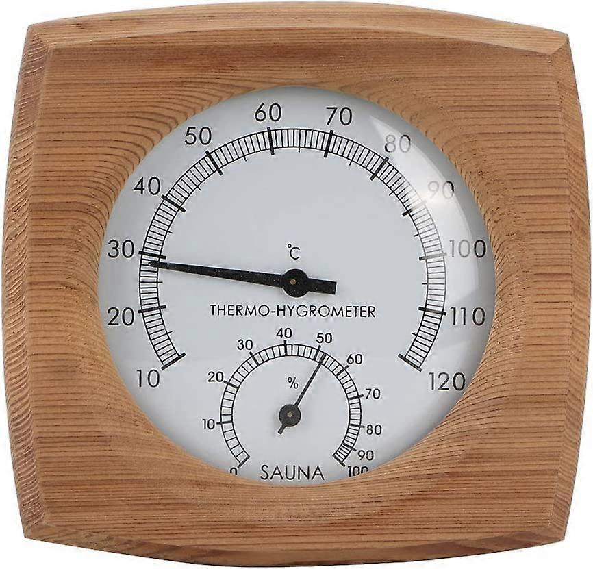 Termometer/hygrometer, innerträ 2-i-1 för bastu bastu termohygrometer termometer