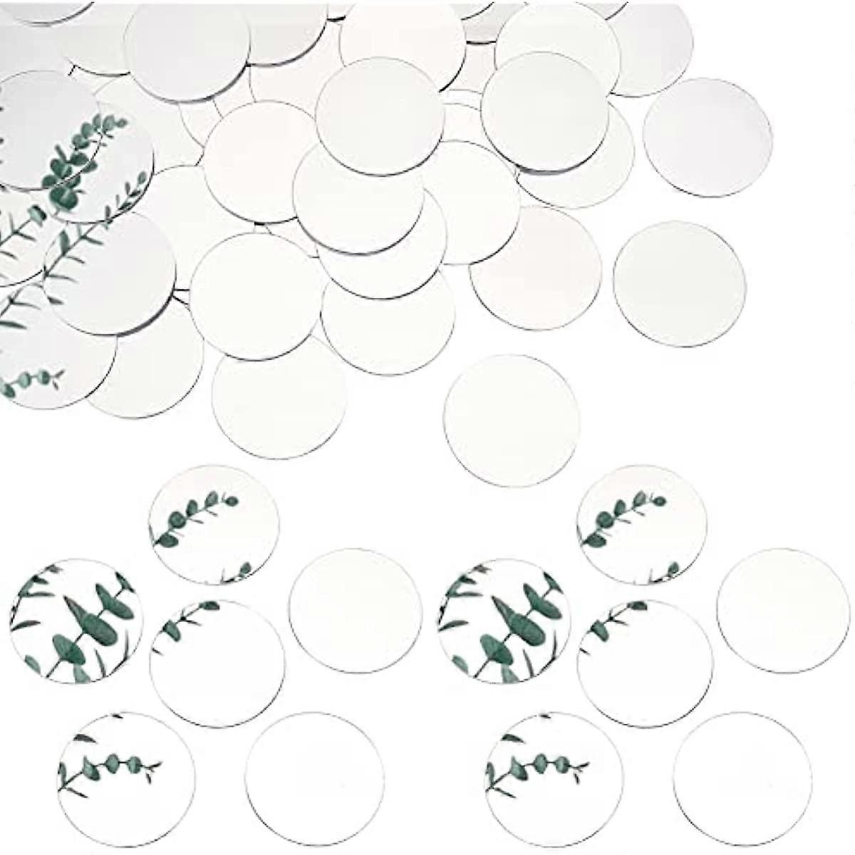50pcs 2.3 Inch Acrylic Mosaic Tiles Mirror Mosaic Tile Mirror Tiles Self Adhesive Mini Mirror Tiles Small Round Mirrors