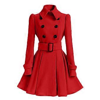 Cappotti invernali da donna Doppiopetto Elegante Trench in feltro vintage