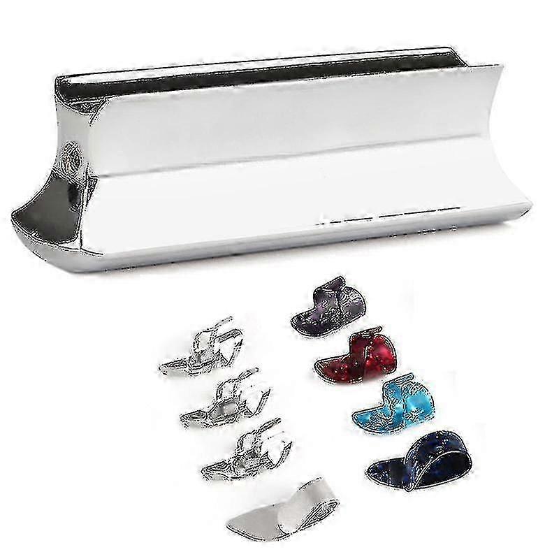 الغيتار الشريحة المعدنية الصلب لهجة بار، مع السيلولويد والفولاذ المقاوم للصدأ الإبهام المعدني وإصبع يختار ple