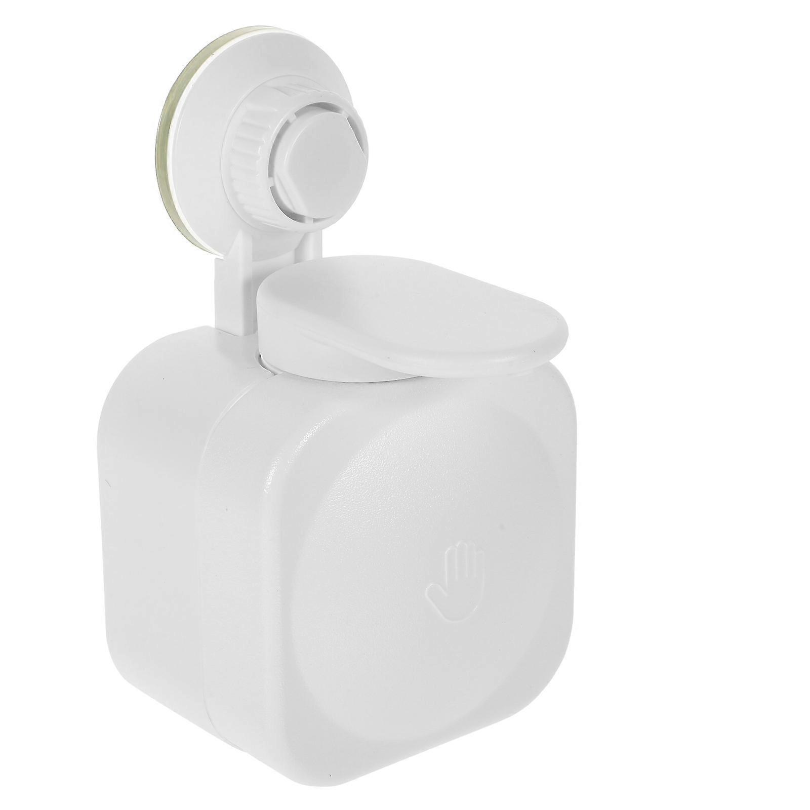 Wall-mounted Suction Cup No Trace Bathroom Soap Dispenser Liquid Bottle Container(White)