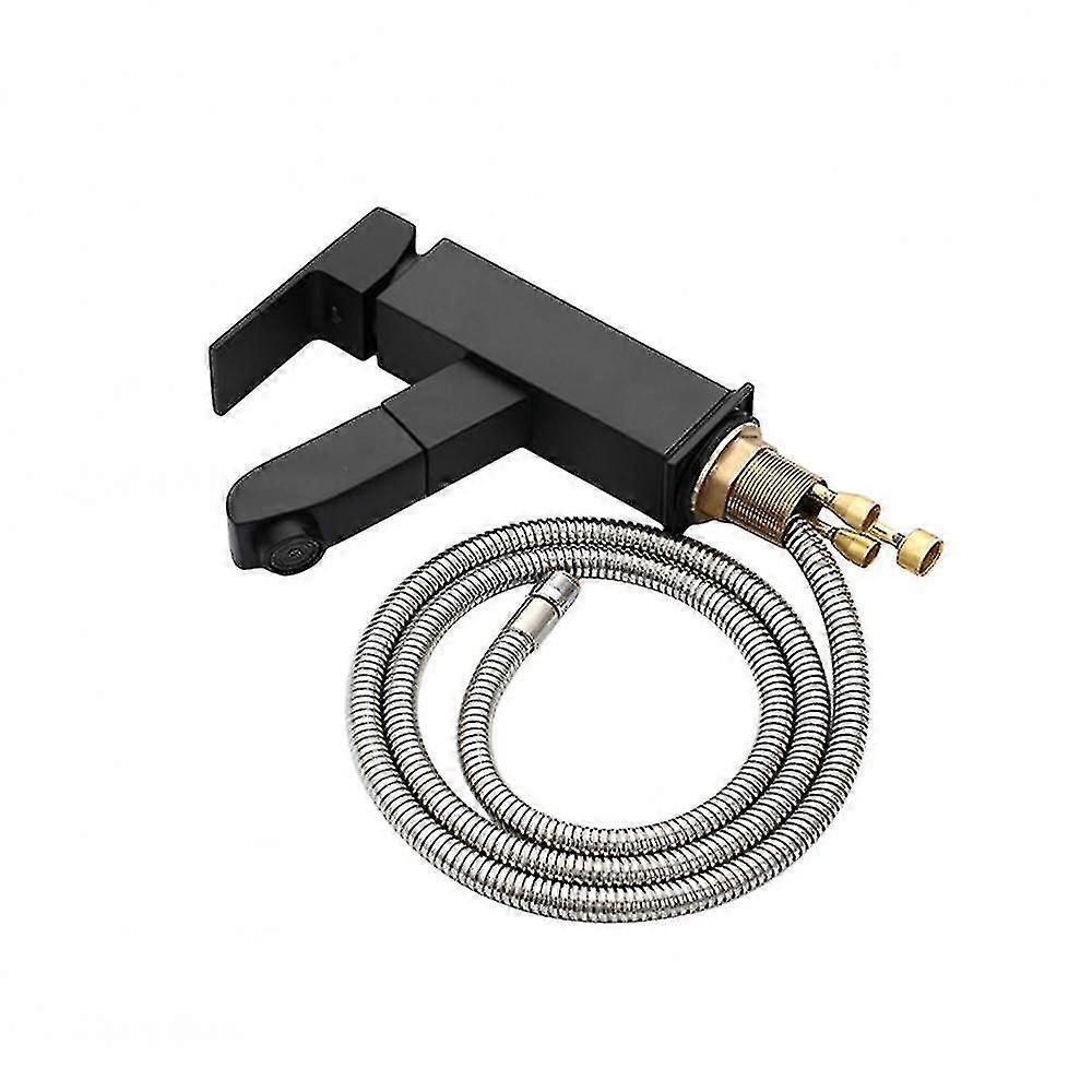 mixed water cold faucet wash basin black pull-type