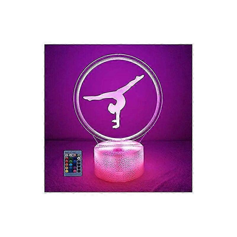 Creative Artistic Gymnastics 3D Night Light USB Powered Touch Switch Remote Control LED Decor Optical Illusion 3D Cisea Lamp