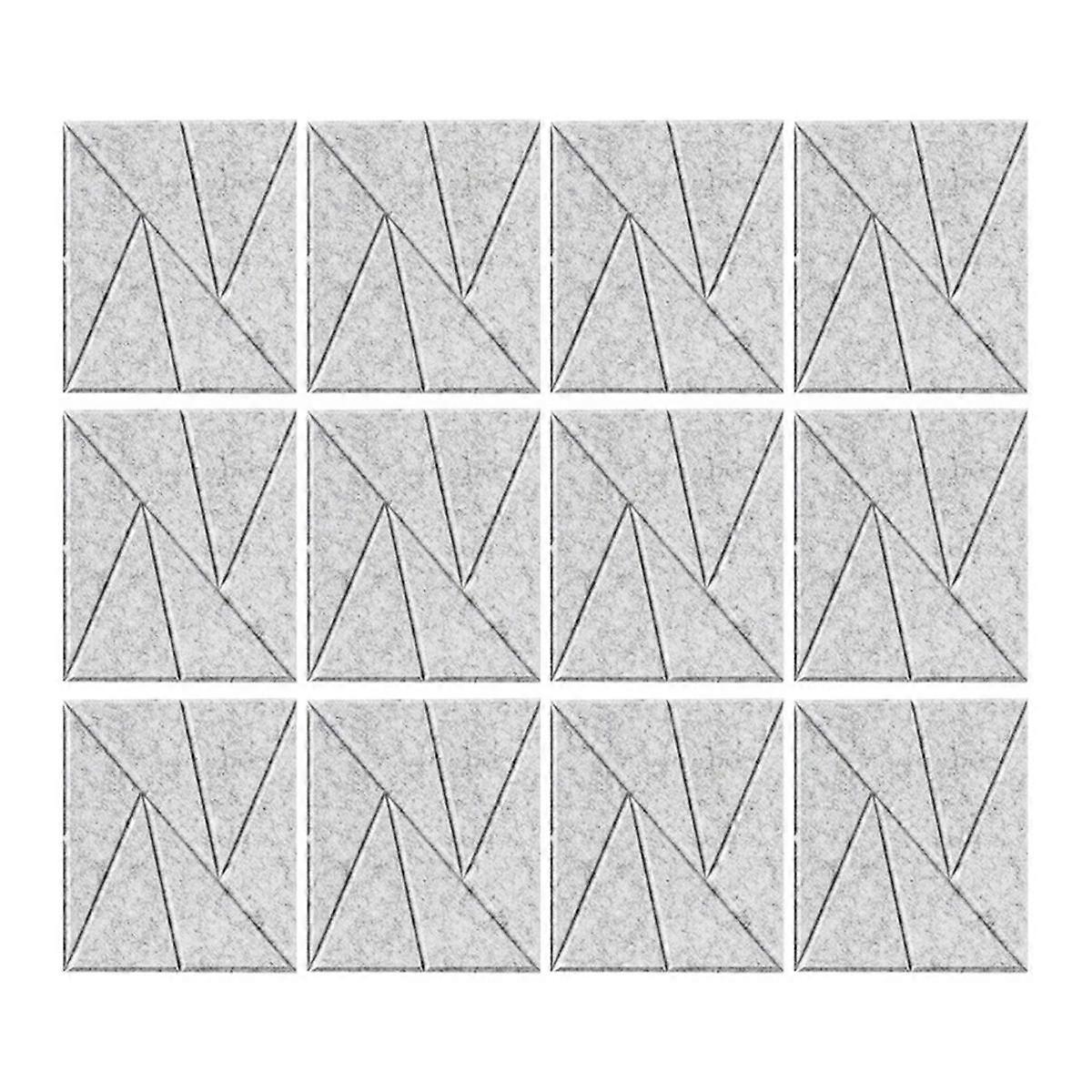 Confezione da 12 pannelli acustici autoadesivi Pannelli in schiuma insonorizzata da 11,8 pollici x 11,8 pollici (grigio argento)