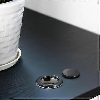 DBOO Sonnenschirm-Tisch Einsatz Set (2 Stück) – Für Terrassentisch Mit 5 Cm Loch, Schwarz, Mit Kappe