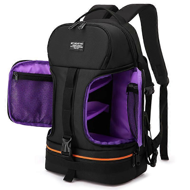 Camera Waterproof Shoulders Bag fit 15.6in Laptop Soft Padded Backpack w Reflector Stripe Night Safety Tripod Lens Case for DSLR
