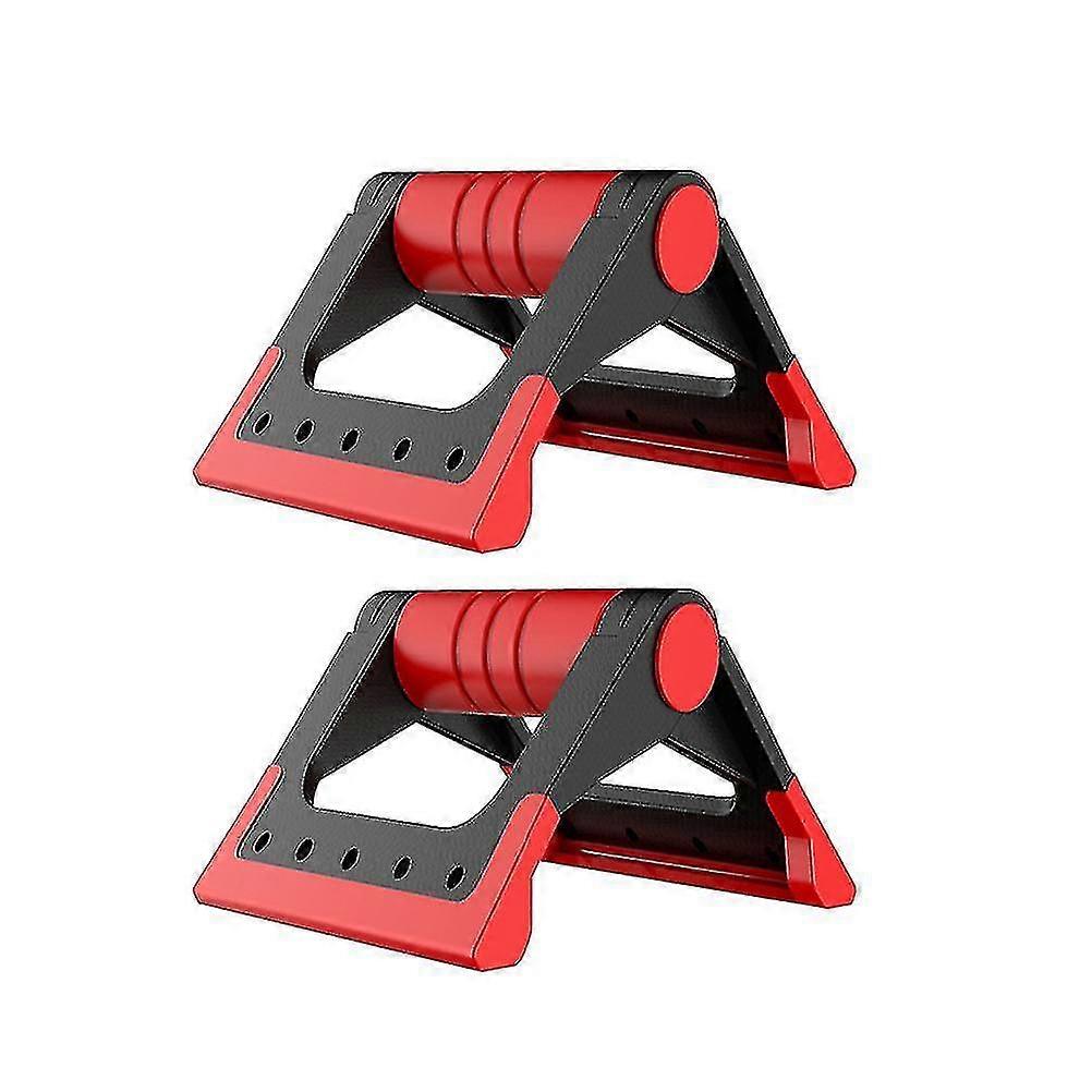 1 Pair Foldable Push-up Bracket Home Use Fitness Push-ups Stand Push-up Rack Fitness Equipment (red)