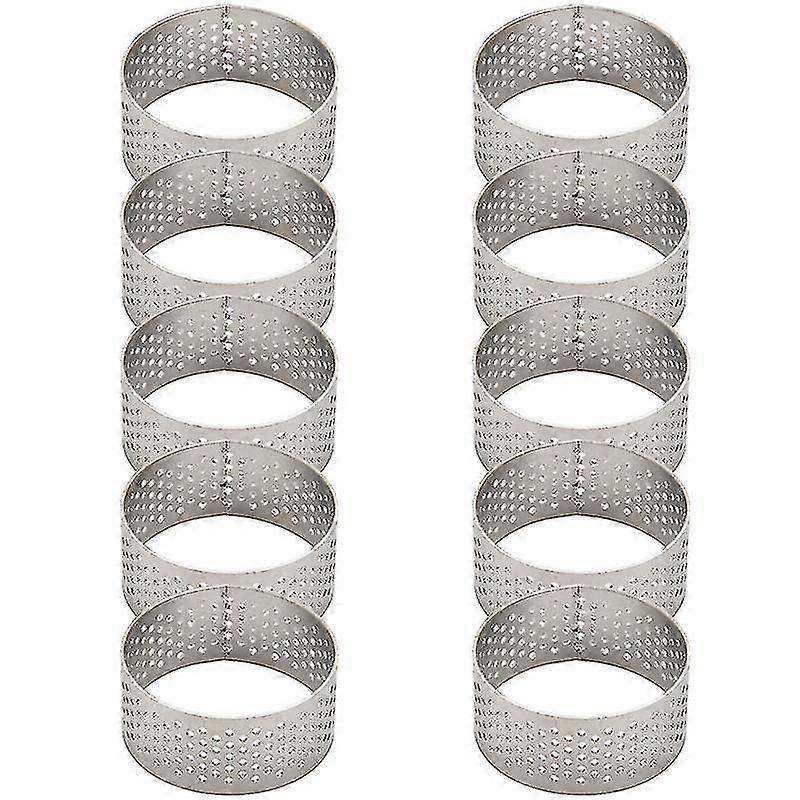10pcs 4.5cm Round Stainless Percompatibleated Seamless Tart Ring With Hole