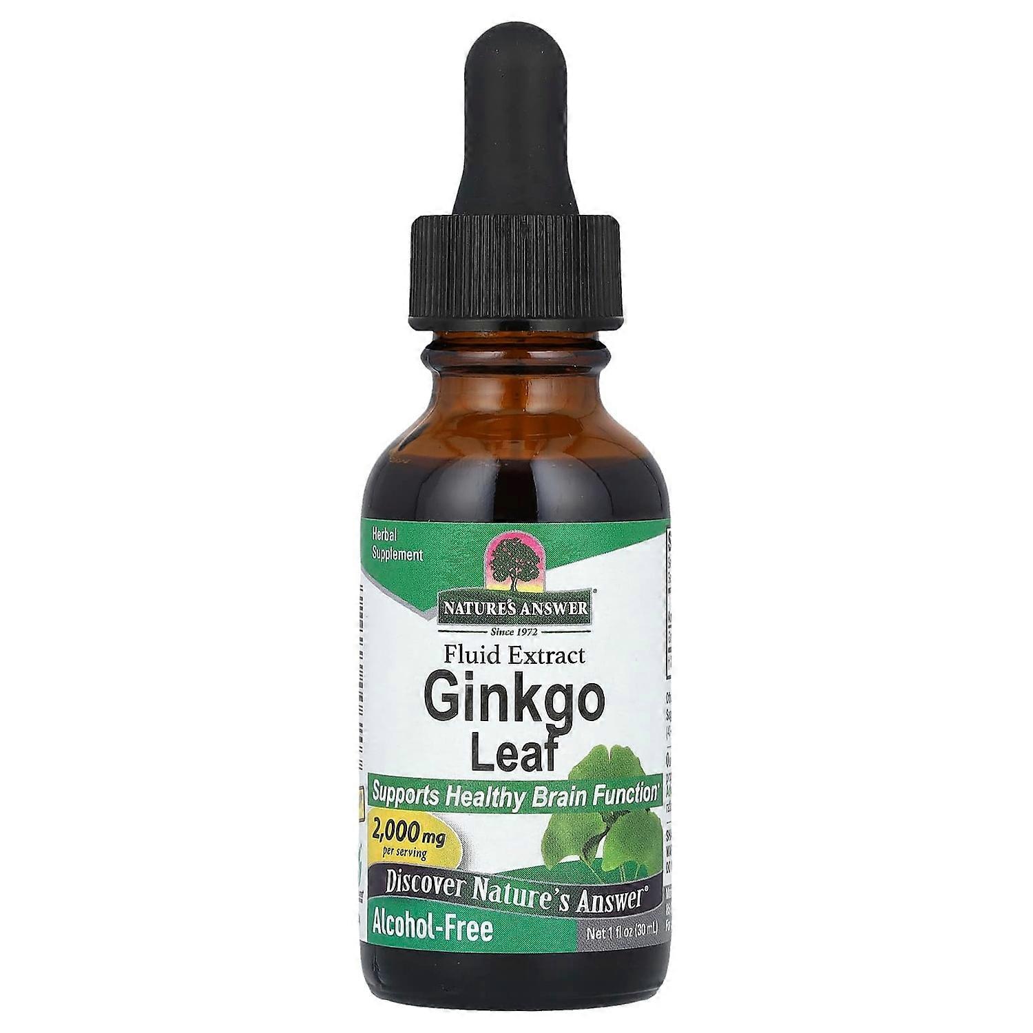 Nature's Answer, Ginkgo Leaf Fluid Extract, Alcohol-Free, 2,000 mg, 1 fl oz (30 mL)
