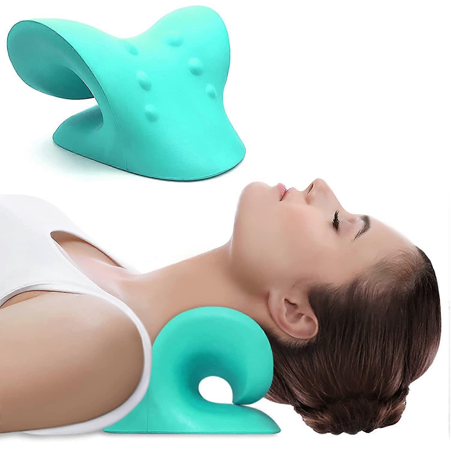 Neck Traction,Neck Pillow,Neck Support,Neck Relaxer,portable cervical traction pillow, ergonomic traction neck support pillow for neck pain relief-Gre