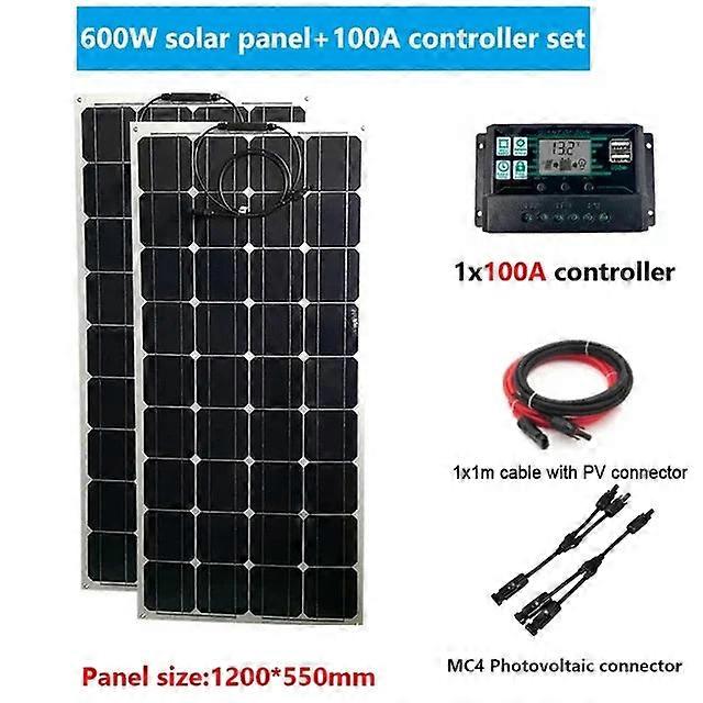 300W Solar Panel+150a Solars Charger Controller 4000w 6000w 8000w Inverter 110v/220v System Emergency Power Generation Kit