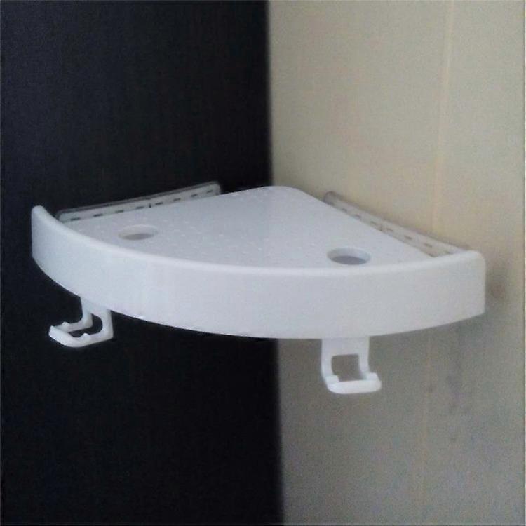 Adhesive Wall-Mounted Corner Rack, White Bathroom & Kitchen Storage (2 Pack)