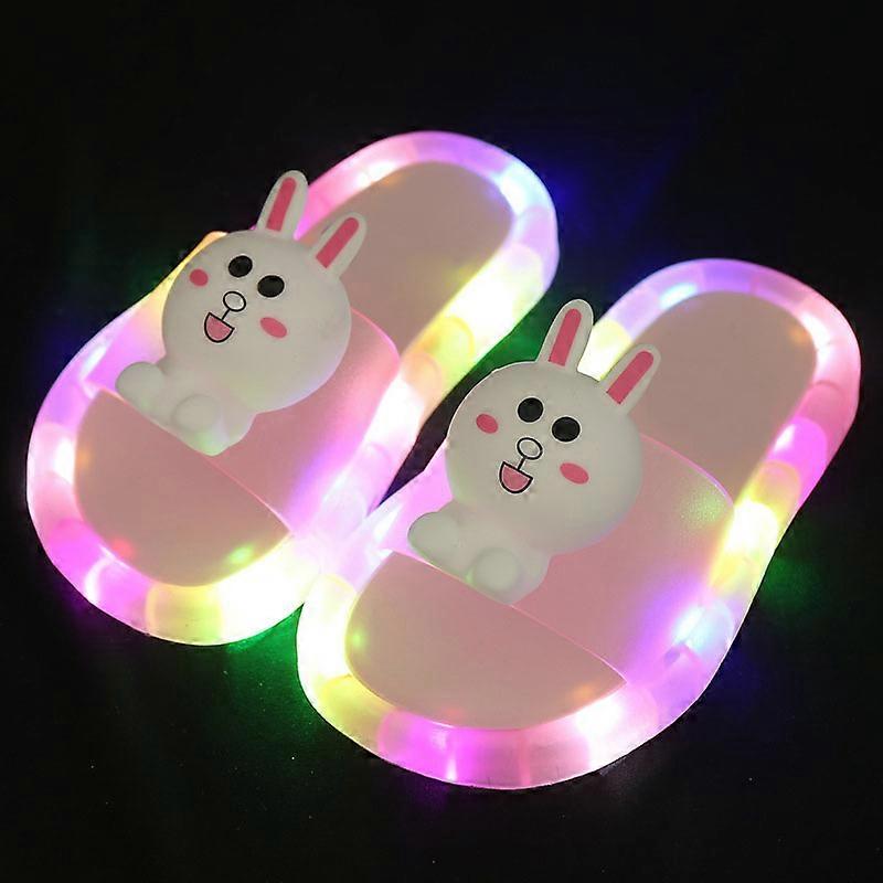 Papuci de modă noi Desene animate LED Flip Flops Pantofi drăguți Pantofi antiderapante pentru copii Unisex
