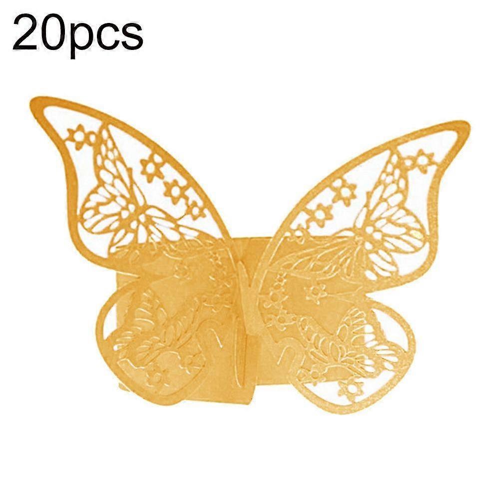 20pcs Butterfly Napkin Ring Paper Holder Wedding Banquet Dinner Table Decoration Kaesi