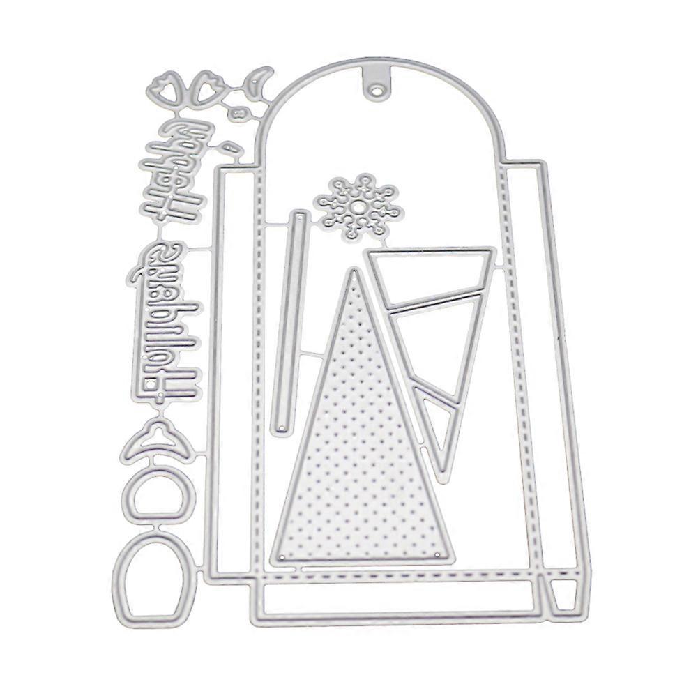 DIY Embossing Cutting Dies Tool Mould Tree Snowflake Happy Holiday for Scrapbooking