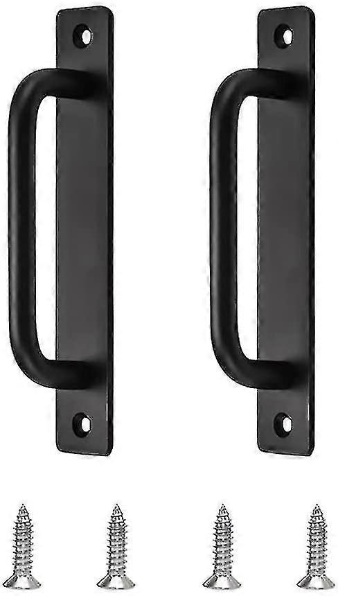 2 Pieces Door Pull Handle Matte Black Sliding Door Handle Exterior Barn Door Pull Handle
