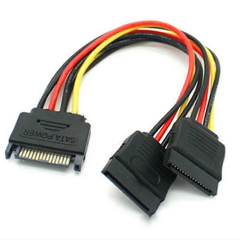 SATA ΙΙ σκληρός δίσκος Power 15Pin SATA αρσενικό σε 2 θηλυκό 15Pin Power HDD Splitter υψηλής ποιότητας Υ 1 έως 2 καλώδιο επέκτασης 20CM