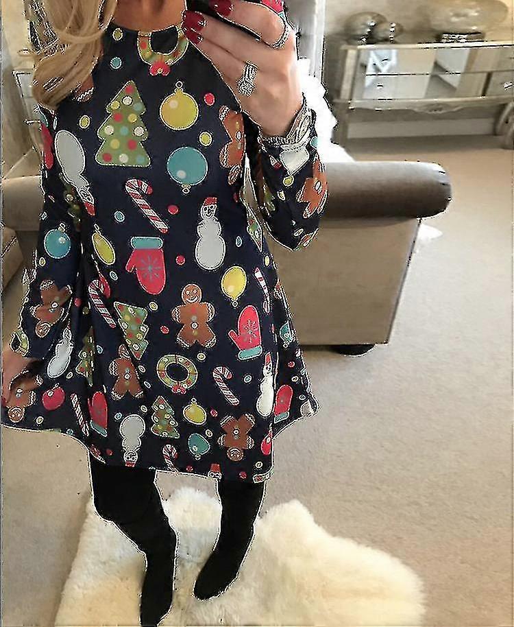 Kadın Partisi Noel Elbiseleri Bayanlar Tatil Noel Baba Salıncak Mini Elbise Kardan Adam