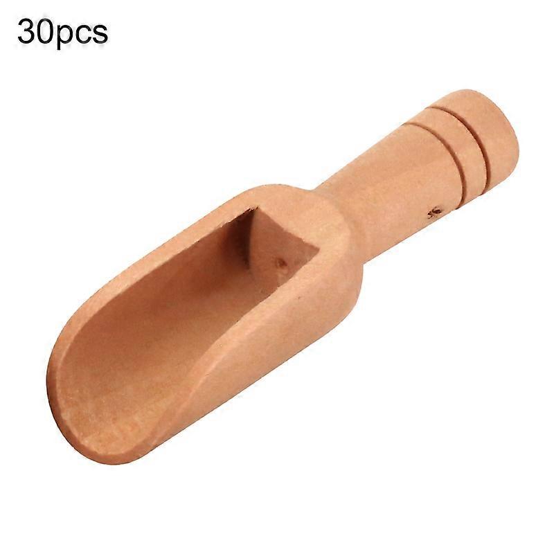30Pcs Tea Spoon Practical Reusable Wood Small Bath Salt Spice Spoons for Home KAESI