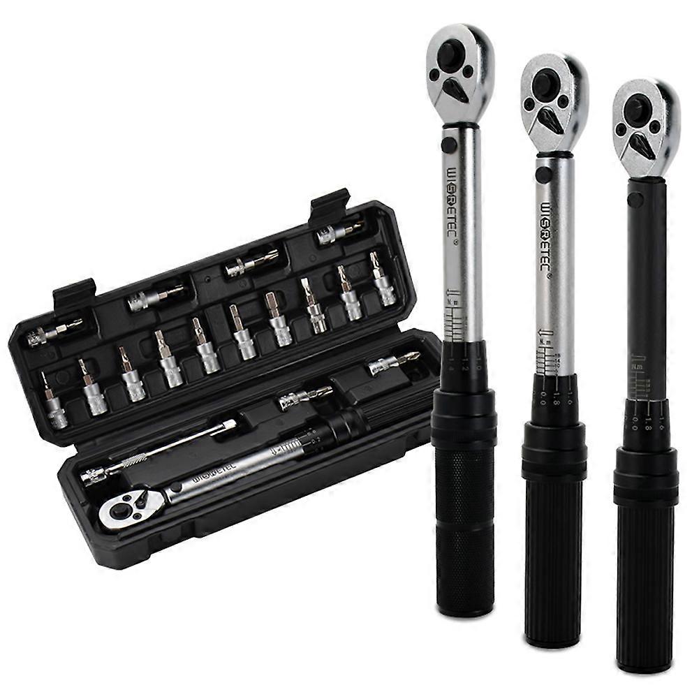 2-20Nm 1/4 polegadas 18PCS Dual Scable Torque Wrench Set Preset Torque Wrench Bits Set Ajustável Torque Wrench Storage Box