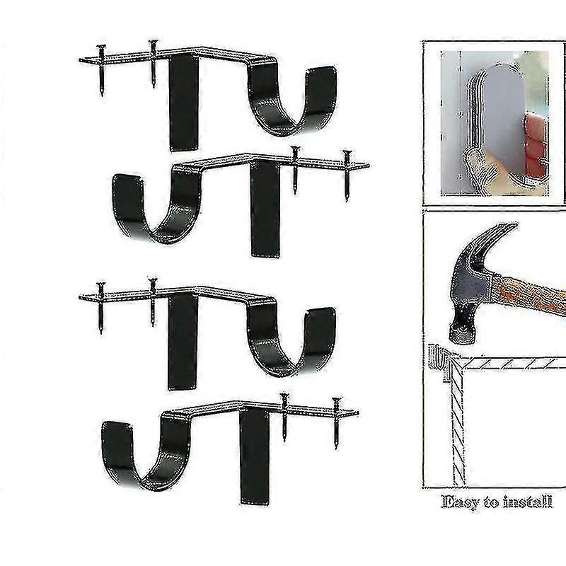 4 Pcs Curtain Rod Bracket Window Frame Super Carrying Capacity No Screw (d-583-a)