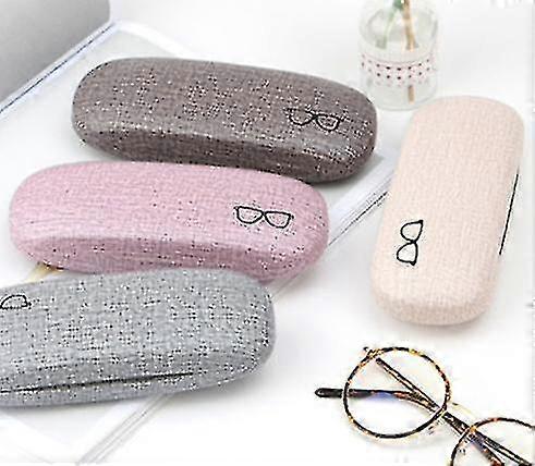3pack Hard Shell Eyeglasses Case Protector Linen Fabrics Large Glasses Case Concise