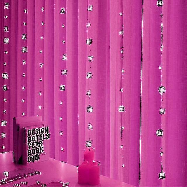 3m 4m 6m LED カーテンガーランドオンザウィンドウ USB 花綱フェアリーライト、リモートニューイヤーガーランド LED ライトクリスマスデコレーション付き