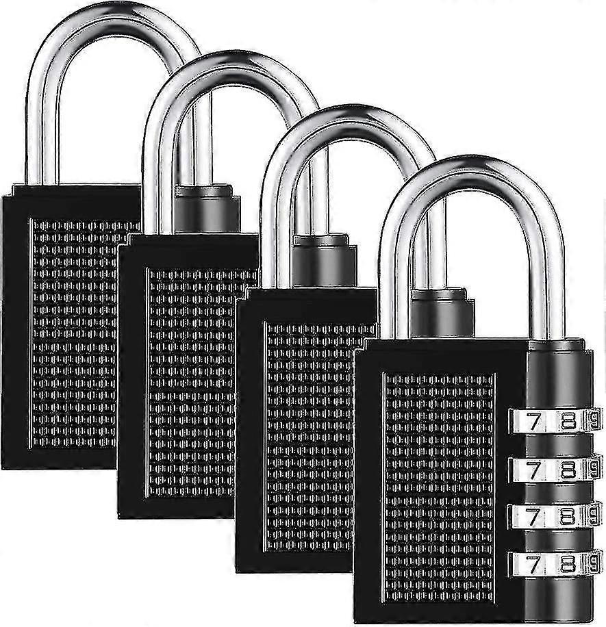 4 Digit Combination Padlock 4 Pack Heavy Duty Combination Code Lock For Families Schools Businesses Luggage Lockers And Tool Box