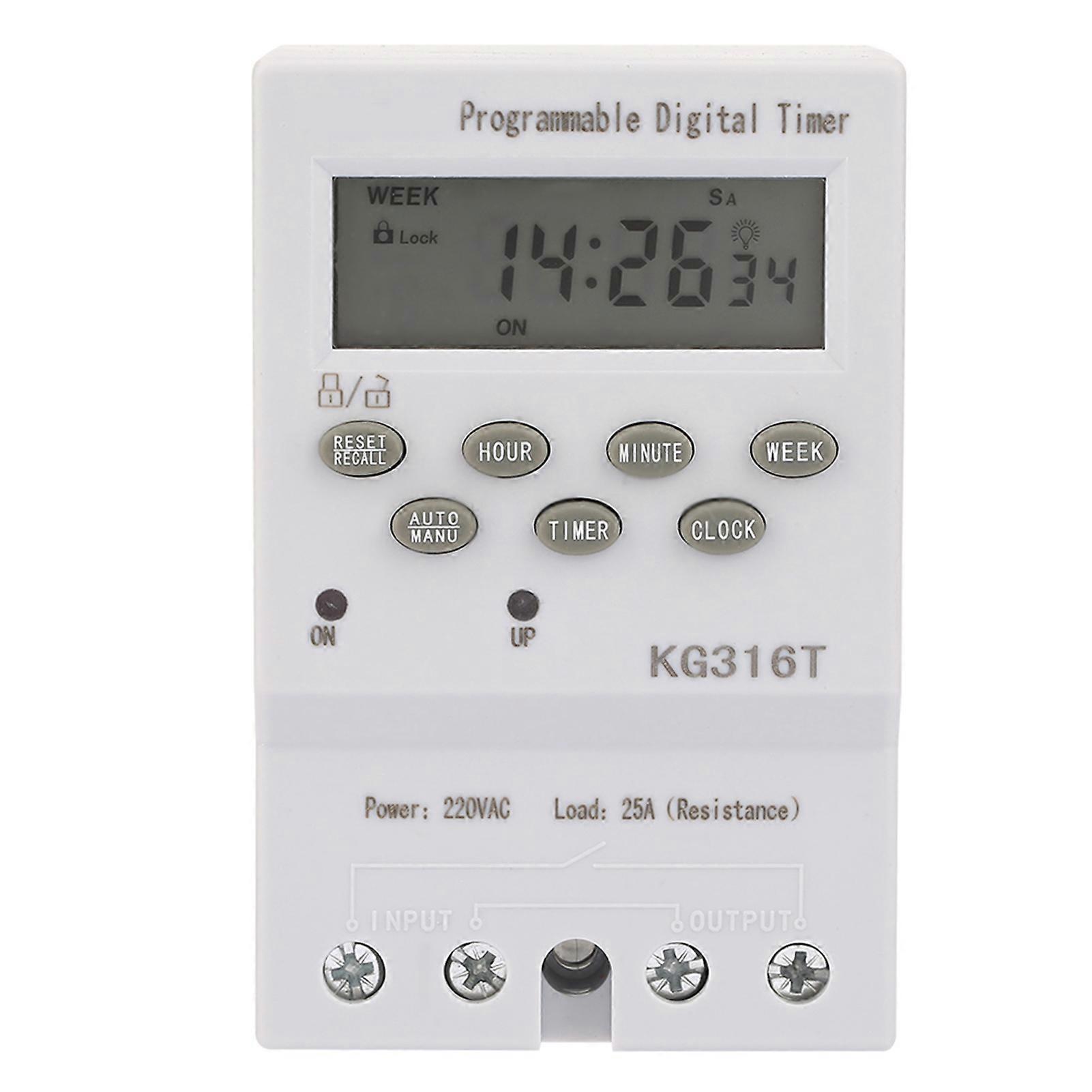 KG316T 220V Microcomputer Time Control Switch Programmable Automatic Digital Timer Switch