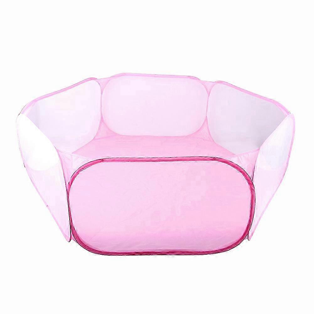Children Fence Tent Toys Hexagonal Fence Foldable Fence for Pets Pink