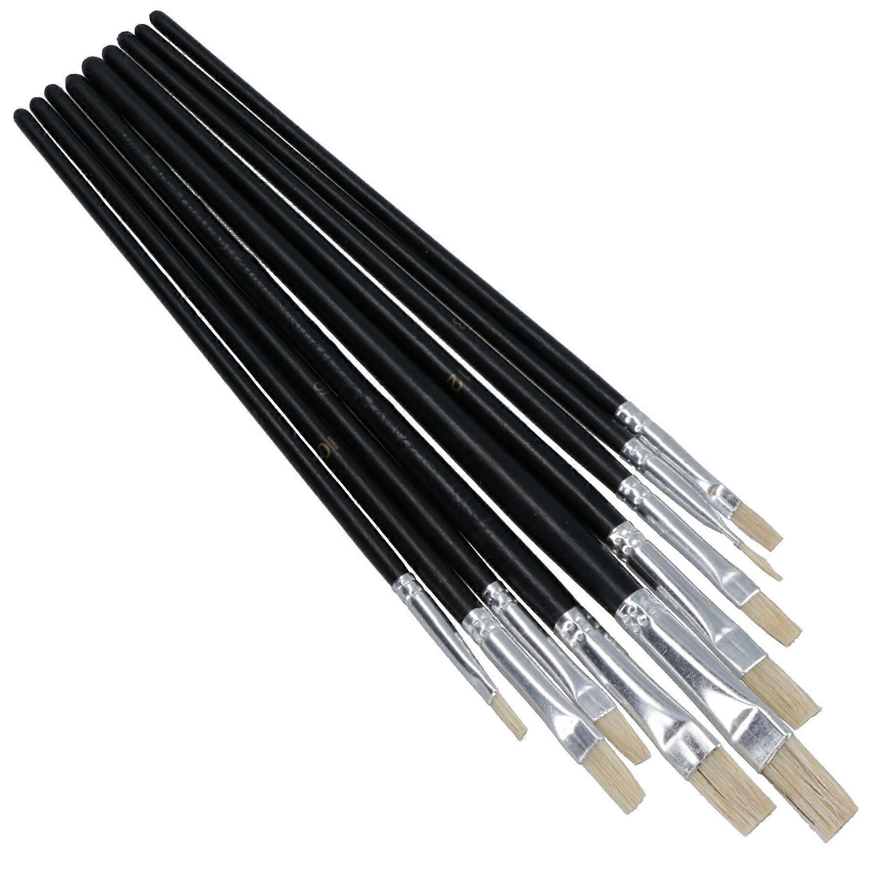 9pc Flat Artist Paint Brush / Model Making / Pictures / Washable TE730