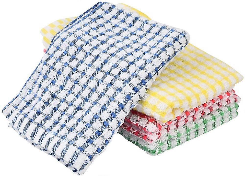 4 مفارش أطباق 40*28 سم منشفة مطبخ قطن غسيل أطباق 4 ألوان مناشف يد مطبخ مناشف مطبخ