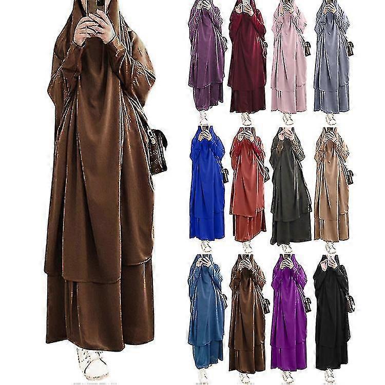 Uae Saudi Solid Robe Vestido Traje con capucha Ropa étnica
