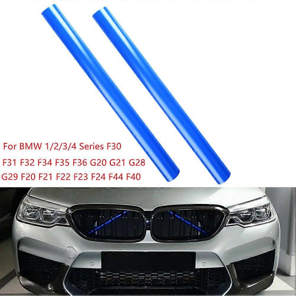 2Pcs Support Grill Bar V Brace Wrap Blue Cover Frame Car Support Grill Bar For BMW F36 G20 G21 G28 G29 F20 F21 Decor Stickers