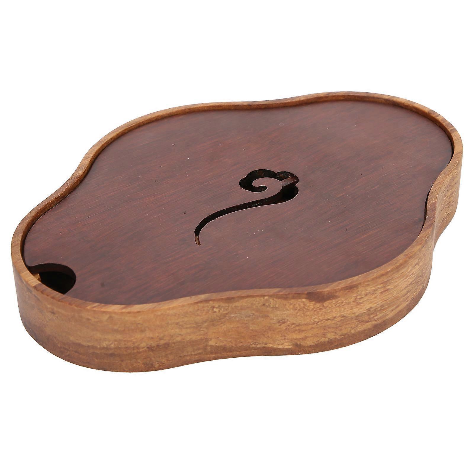 Bamboo Tea Tray with Protective Pad for Kungfu Tea Bowls Ideal Serving Plate for Homes and Gifts