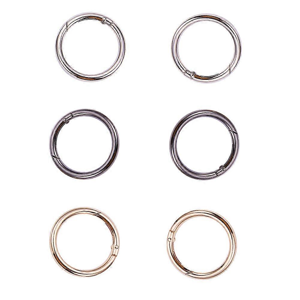 1Set Zinc Alloy Key Clasp Findings Spring Gate Rings Mixed Color 48x5mm Inner Diameter: 38mm