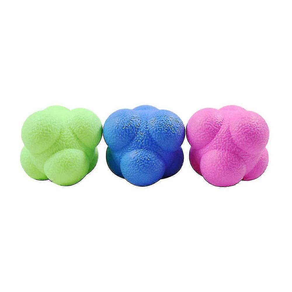 3pcs High Density Rubber Foam Bounce Reaction Ball For Agility Reflex And Coordination Training(sa14c-3)