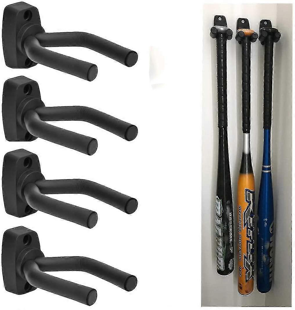 4 Pack Support mural vertical de batte de baseball, noir