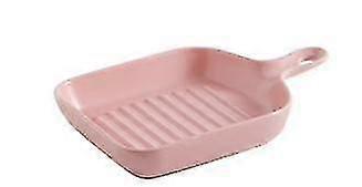 Creative Plate Oven Baking Baking Tray Ceramic Household Handle Western Tableware Dish Platepink
