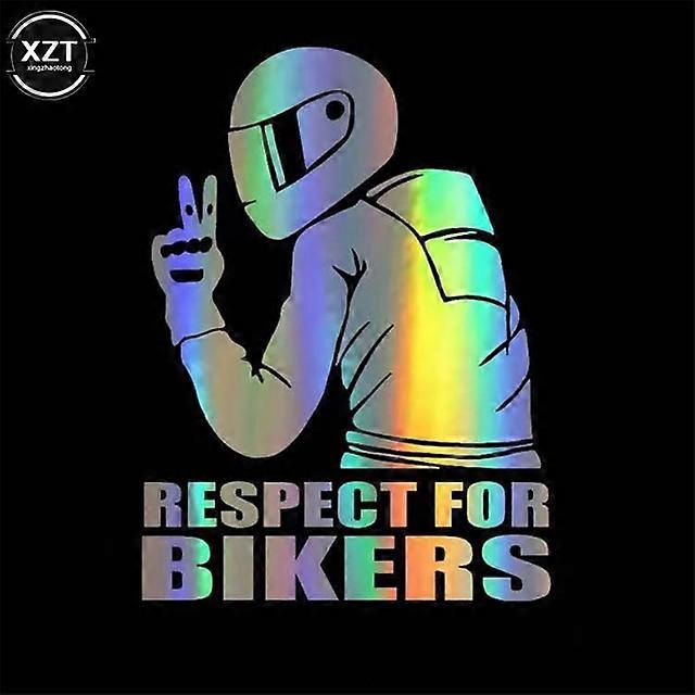 1Pcs RESPECT FOR BIKERS Auto Motorcycle Car Vehicle Decals Removable Vehicle Decals3D reflective Vehicle Decals Decals